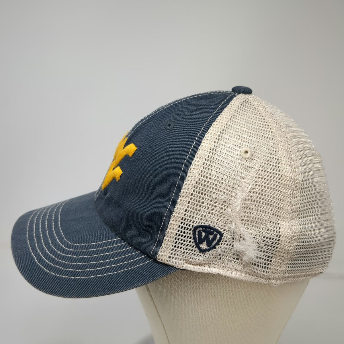 Top of the World West Virginia Mountaineers NCAA Trucker Hat Blue One Size Mesh