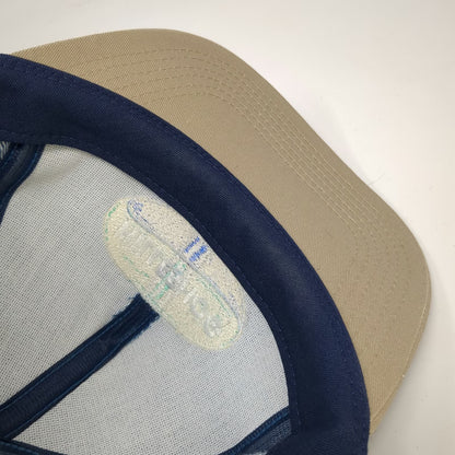 K-Products Snapback Hat Blue Beige OS Hilleshog Sugarbeet Seed Denim Vintage