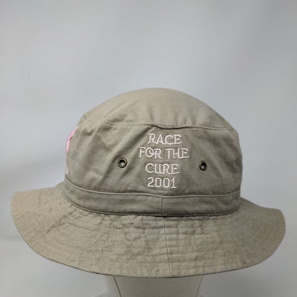 Team Clarian Race For The Cure 2001 Fisherman Bucket Hat Tan OS Embroidered