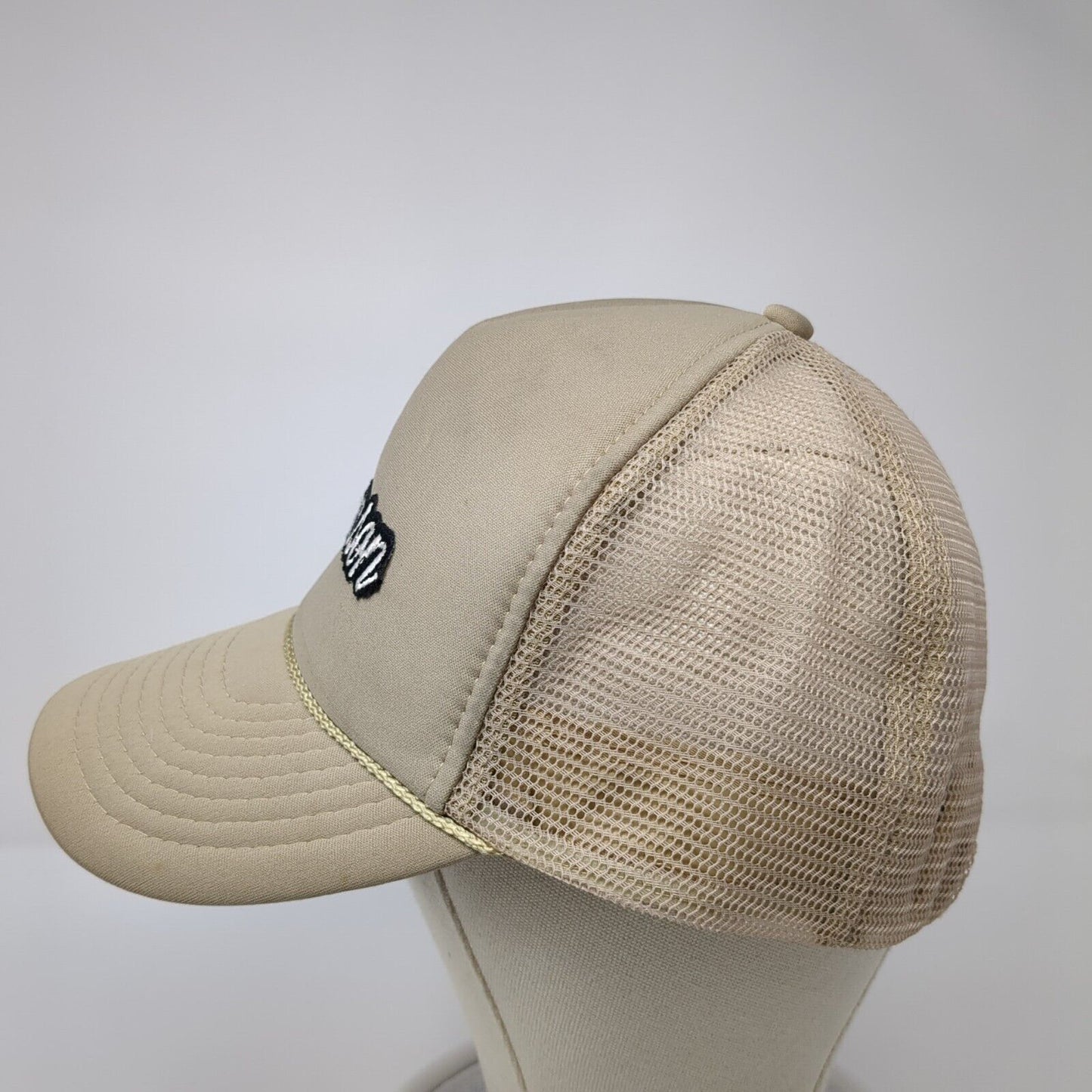 Branson Snapback Rope Trucker Hat Tan One Size Adjustable Mesh Back