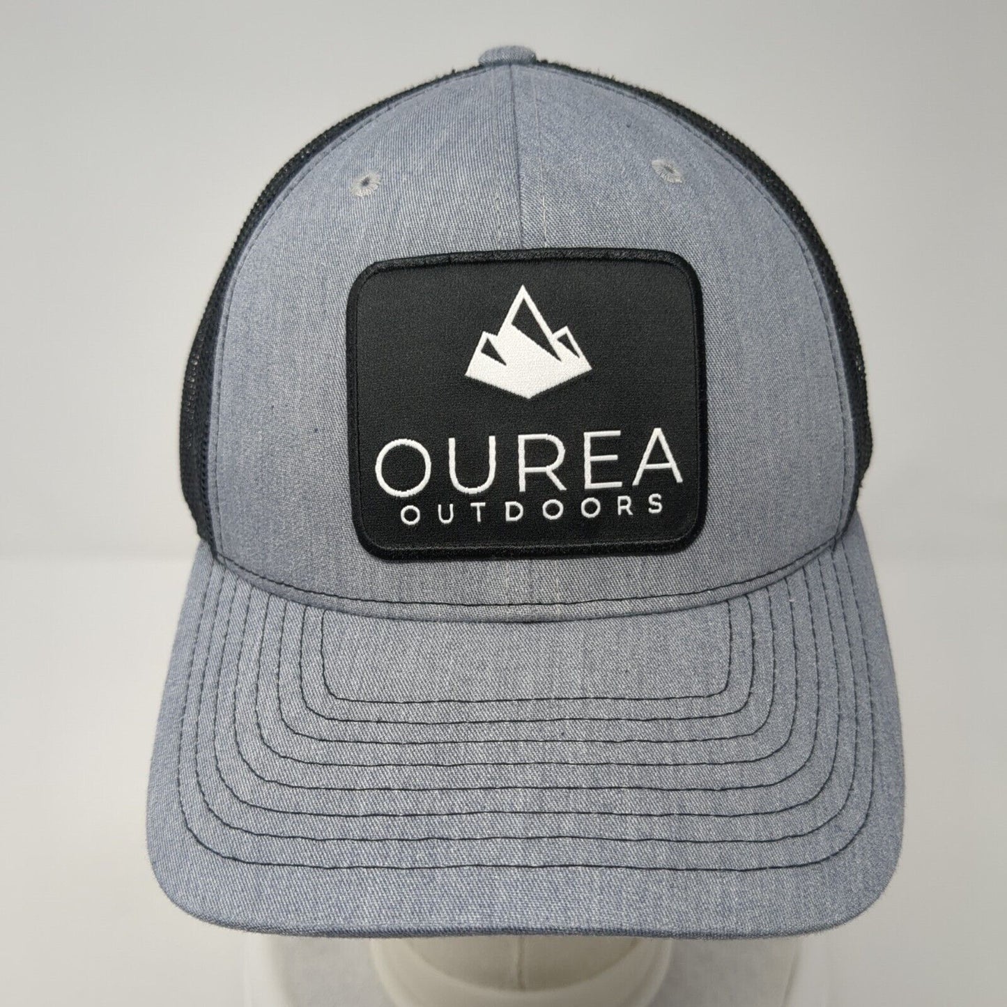 Ourea Outdoors Patch Mesh Back Trucker Hat Gray One Size Adjustable