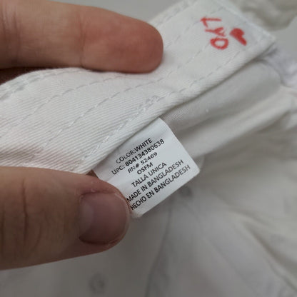 Smile More Worry Less Slideback Hat White OSFM Adjustable Floral Vented Holes