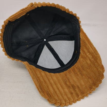 Baseball Cap Brown One Size Wide Wale Corduroy St Hildie's Patch Snake Logo Hat