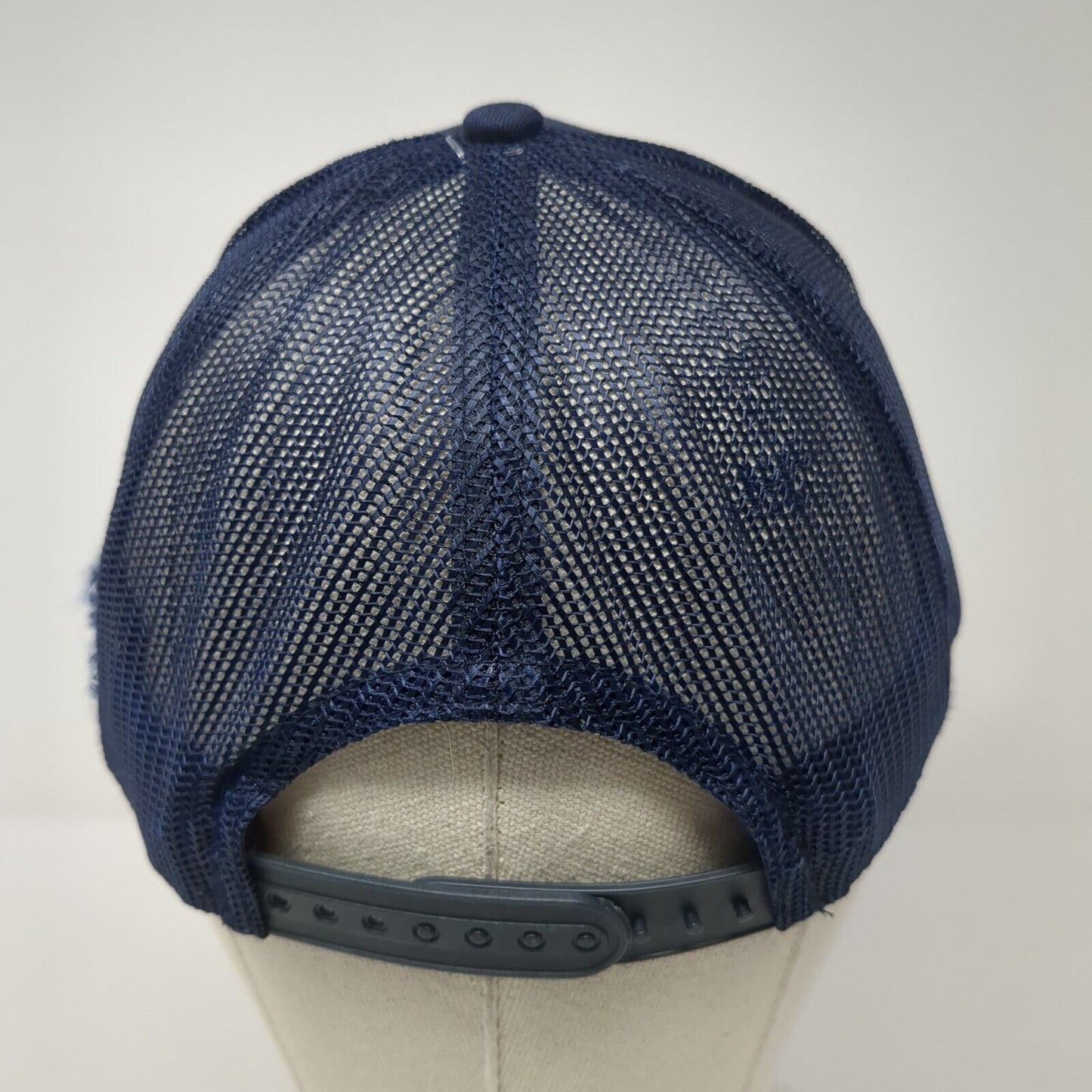 Classic Snapback Trucker Hat Blue One Size Adjustable Mesh Back Port Authority