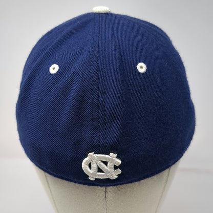 North Carolina Tar Heels NCAA Zephyr Cap Blue White 7 1/4 Fitted Hat Foot Logo