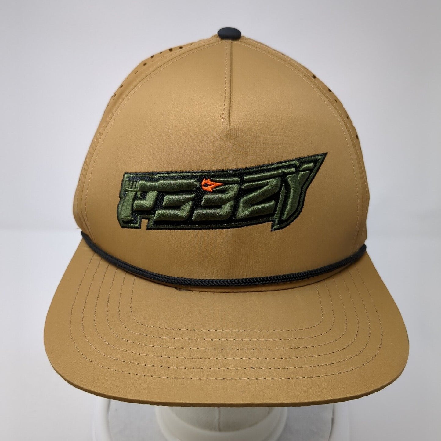 Peezy Snapback Hat Brown OS Adjustable Breathable Embroidered Rope Staunch
