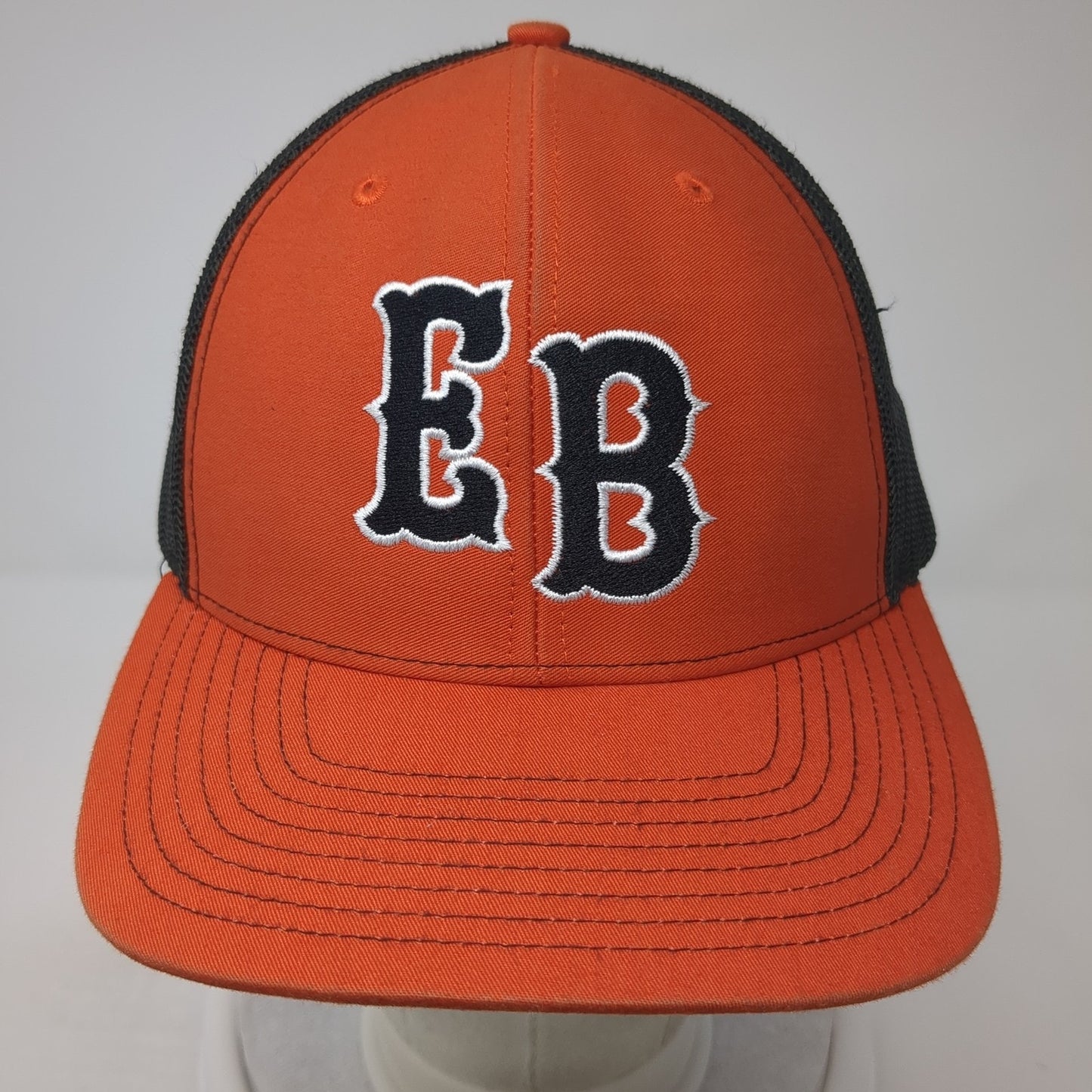 EB Snapback Trucker Hat Orange One Size Adjustable Mesh Back Richardson