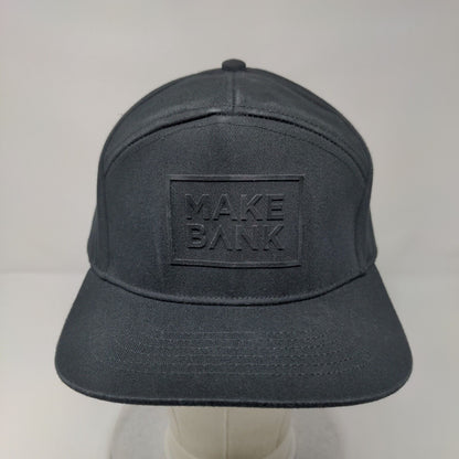 Make Bank Snapback Hat Black One Size Adjustable Clickbank Vent Holes