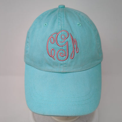 Monogram Slideback Hat Blue One Size Adjustable Embroidered 6 Panel Adams