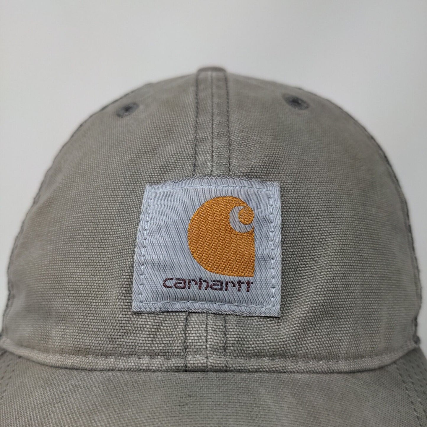 Carhartt Men's Snapback Mesh Back Hat Gray Adjustable Patch Logo