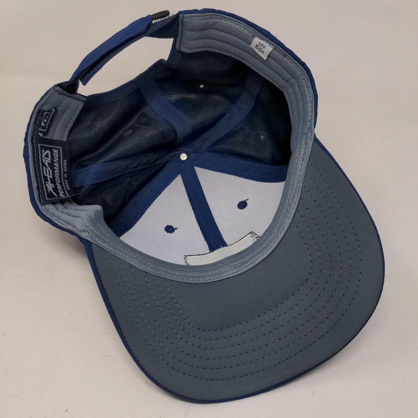 Grand Haven Golf Club Strapback Hat Blue Mid Fit Ahead Performance