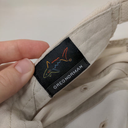 Greg Norman Shark Strapback Hat Tan OSFA Embroidered Adjustable