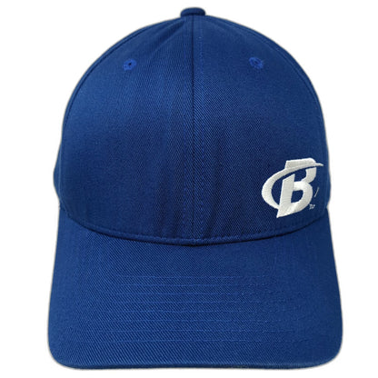 Flexfit Baseball Cap Blue XL Fitted Bodybuilding Logo Stretch Fit Hat