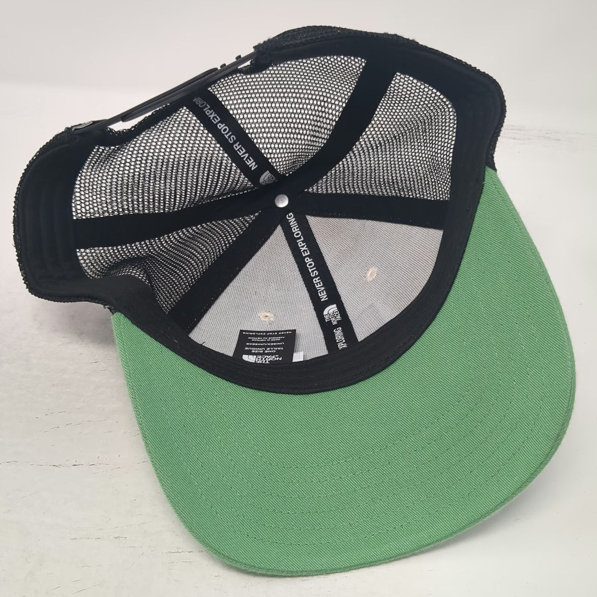 The North Face Trucker Hat Green One Size Mesh Back Embroidered Mountain Logo