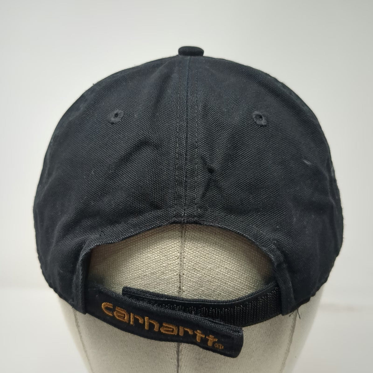Carhartt Baseball Cap Black One Size Strapback Green Boot Prints Canvas Work Hat