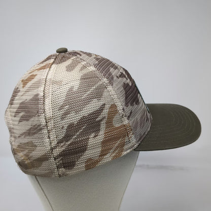 Simms Trucker Hat Green Brown Camo One Size Mesh Snapback Fishing Outdoor Patch