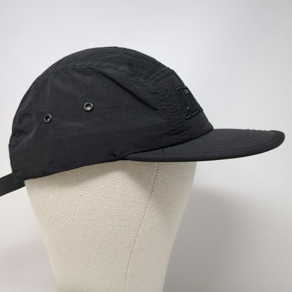 ATWYLD 5 Panel Hat Black One Size Flat Brim Slideback Tonal Logo Lightweight