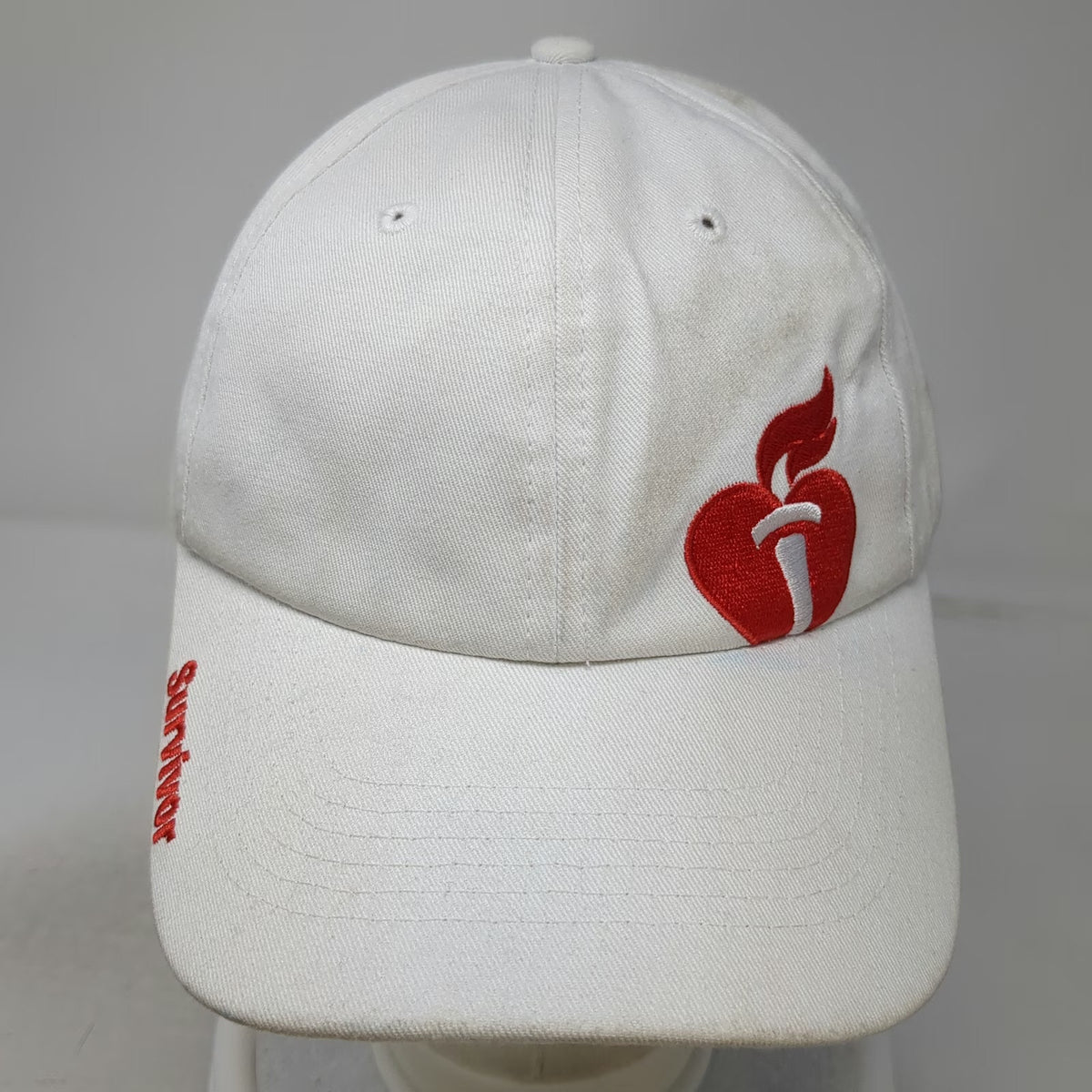 White Baseball Cap One Size American Heart Association Heart Walk Survivor Hat