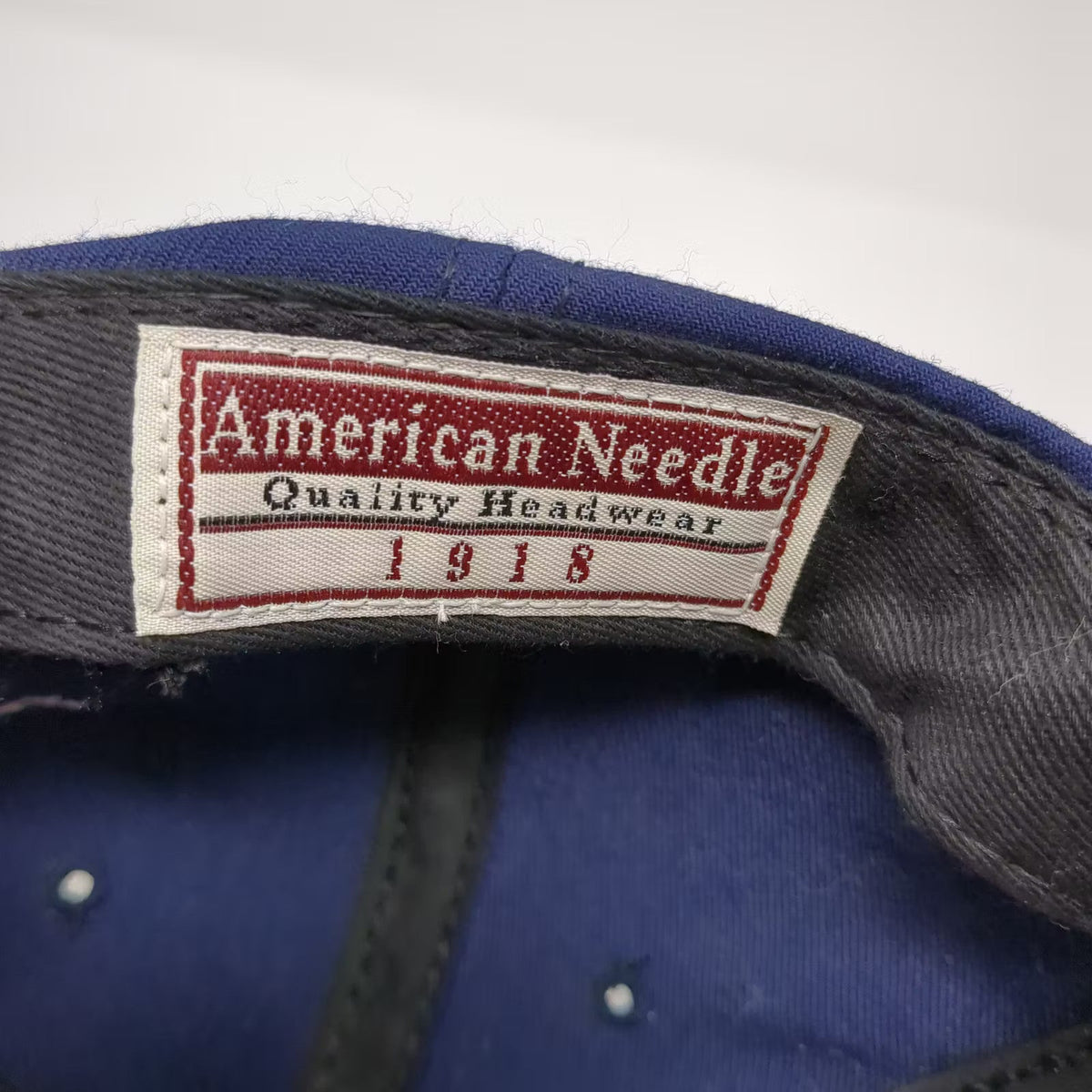 American Needle Blue Snapback Hat American Flag Pientka USA Made Vintage