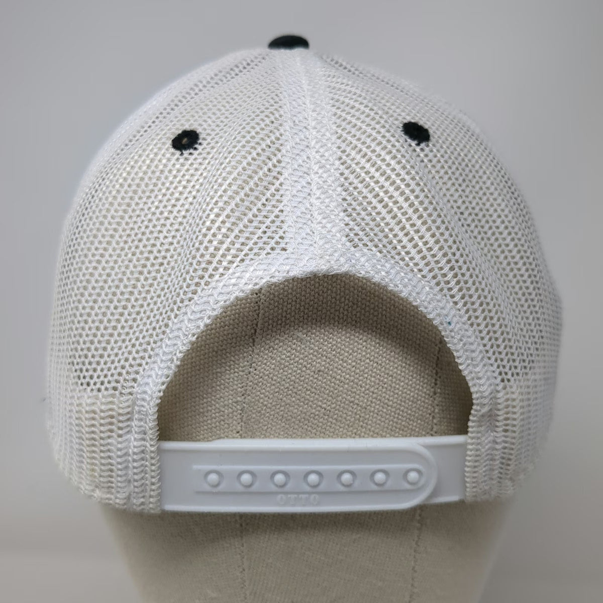 OTTO Trucker Hat Black White One Size C&B Trailers Logo Mesh Snapback 2-Tone
