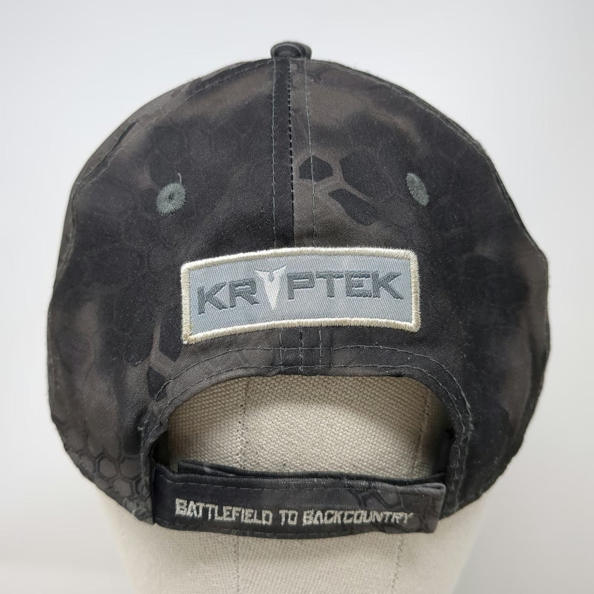 Kryptek Baseball Cap Black Gray OSFM Spartan Helmet Typhon Camo Strapback Hat