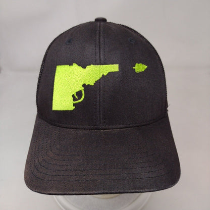 Idaho Gun Fitted Mesh Back Trucker Hat Black OSFA Flexfit Embroidered