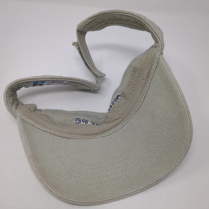 Sunny Isles Sun Visor Hat Beige One Size Adjustable Strap Embroidered Kaufman