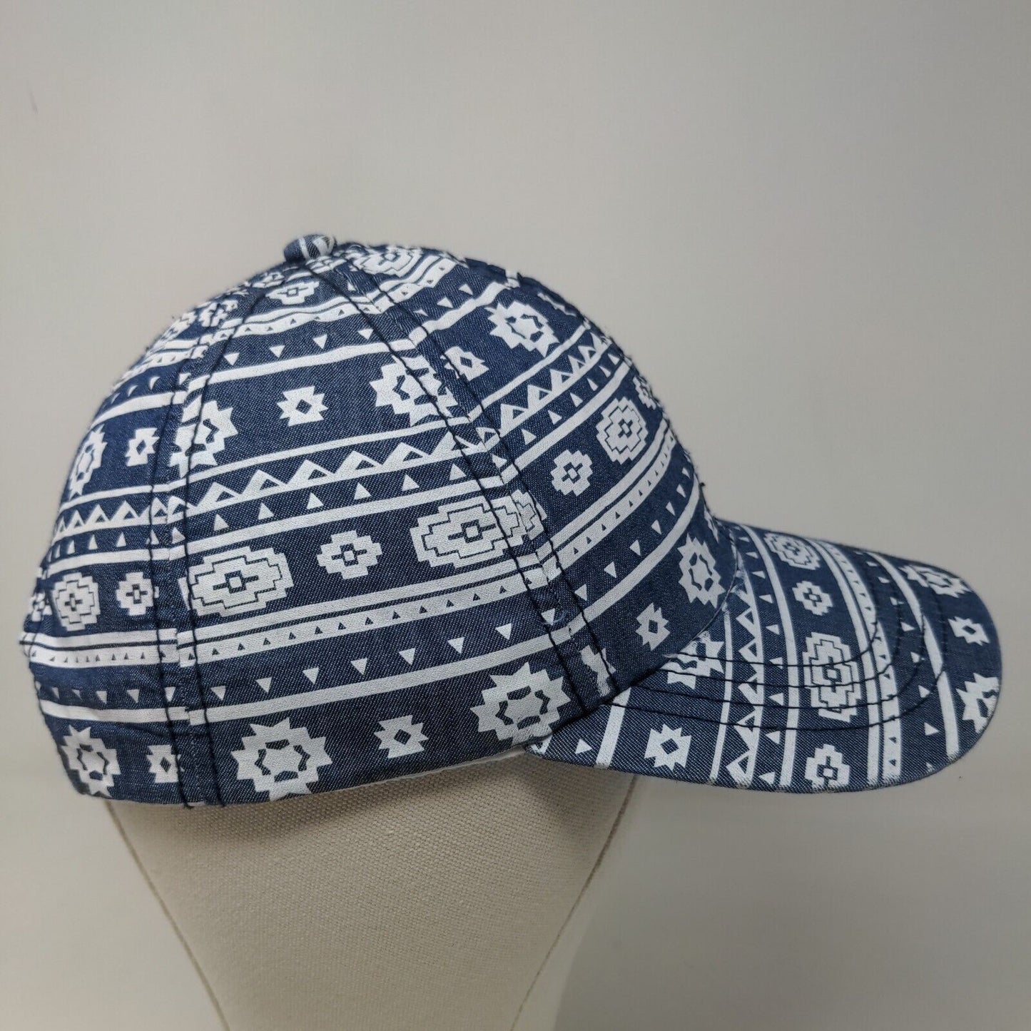 Unbranded Boy's Snapback Hat Blue White Size OS Graphic Aztec Logo