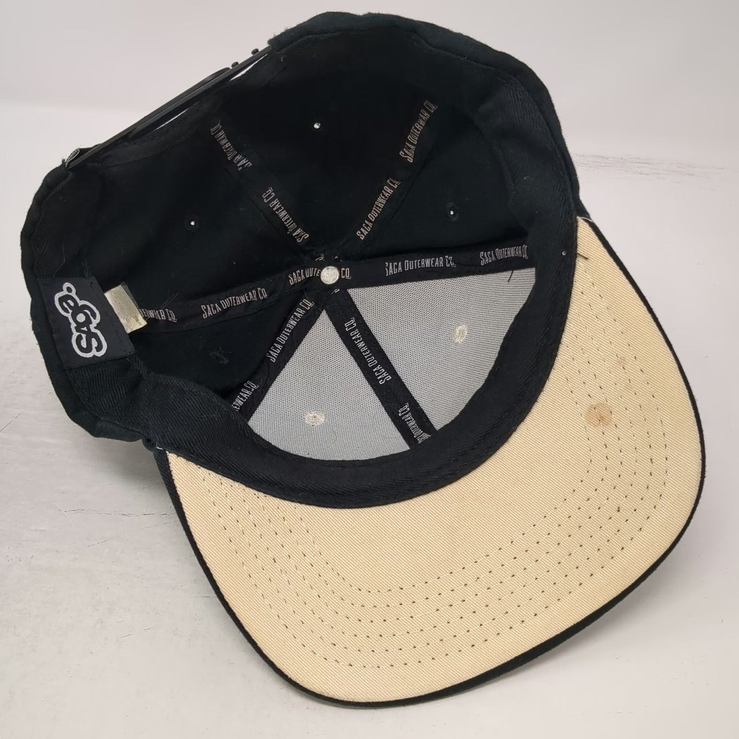 Saga Outerwear Co. Snapback Black Beige One Size Mountain Patch Exploration Hat