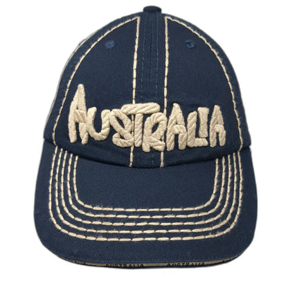 Blue Baseball Cap One Size Australia Souvenir Embroidered Contrast Stitching Hat