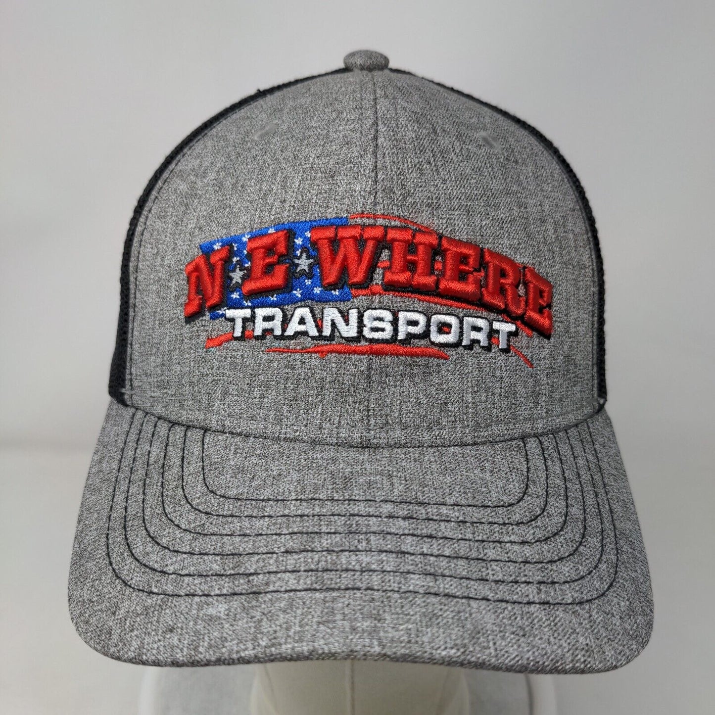 NE Where Transport Snapback Mesh Back Trucker Hat Gray One Size Colorblock