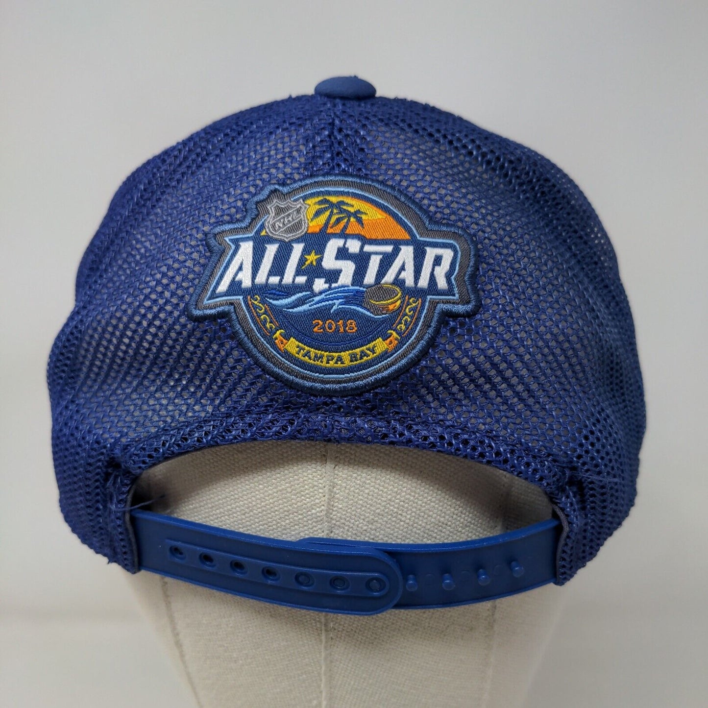 NHL 2018 All Star Tampa Bay Snapback Mesh Back Hat Blue OSFA Adidas Embroidered