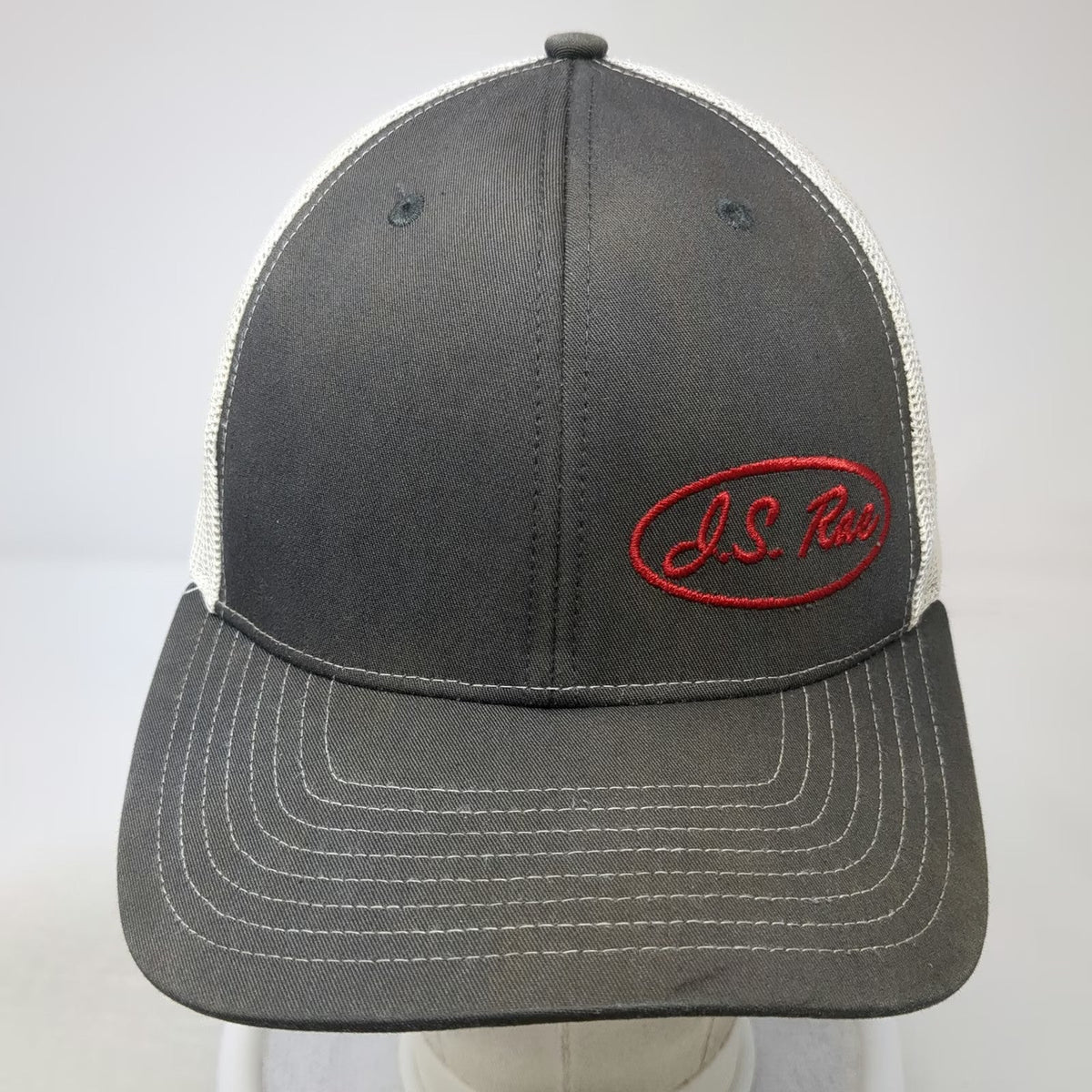Richardson Trucker Hat Gray One Size Mesh Back Snapback JS Rae Embroidered Logo