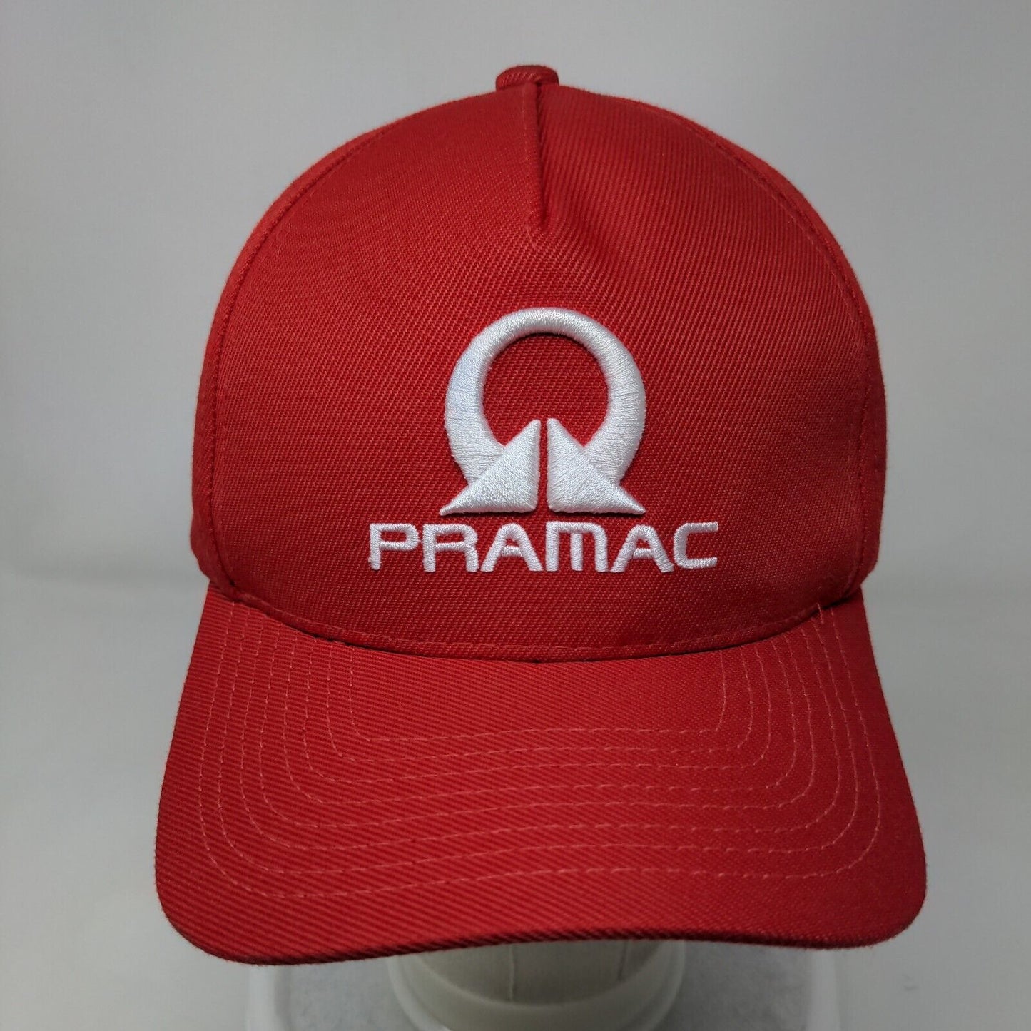 Pramac Snapback Hat Red One Size Adjustable Embroidered Logo Solid