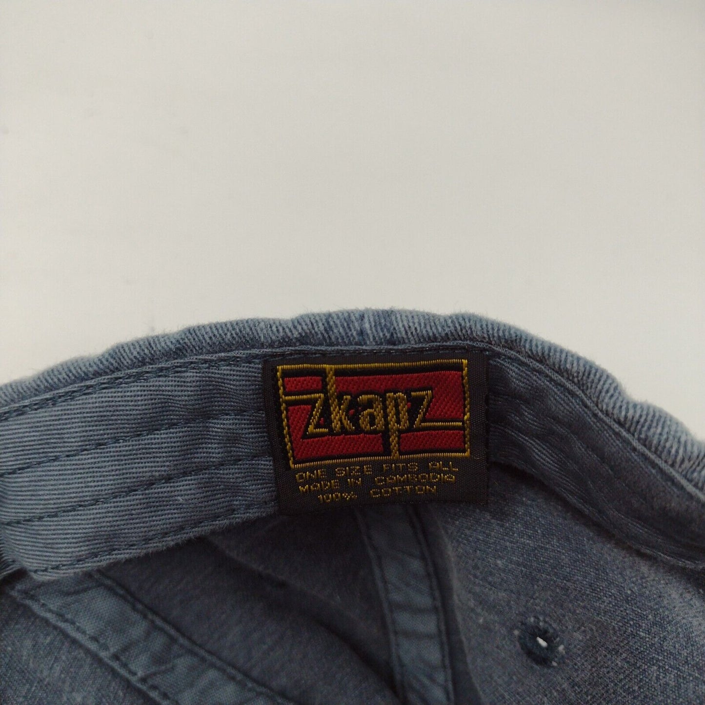 ITASCA Slideback Hat Blue OSFA Adjustable Embroidered Distressed Denim zKapz