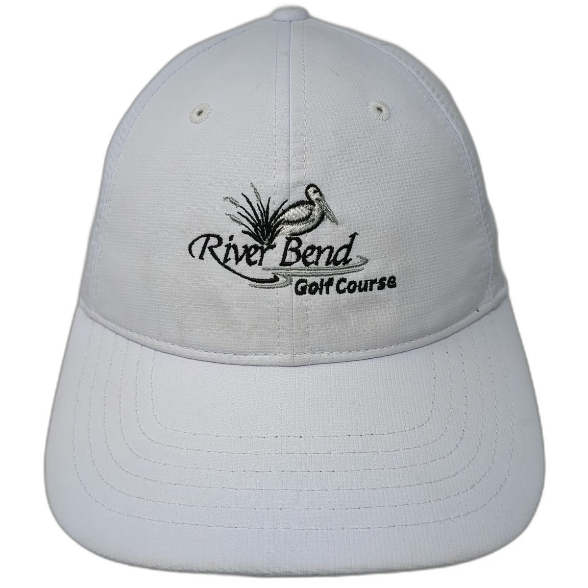 TaylorMade Baseball Cap White One Size River Bend Golf Course Hat Slideback Bird