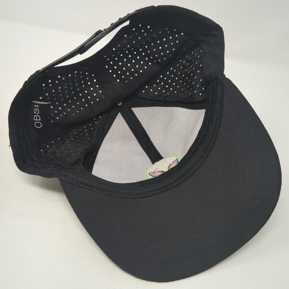 Alien Head Snapback Hat Black One Size Adjustable Laser Cut Solid Obsi