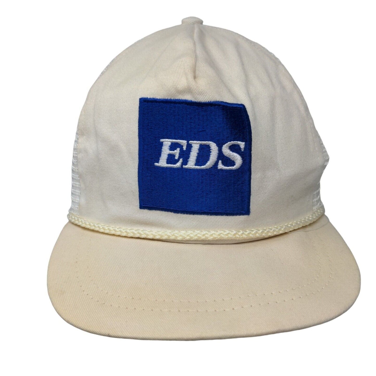 EDS Snapback Mesh Back Rope Trucker Hat Tan One Size Embroidered