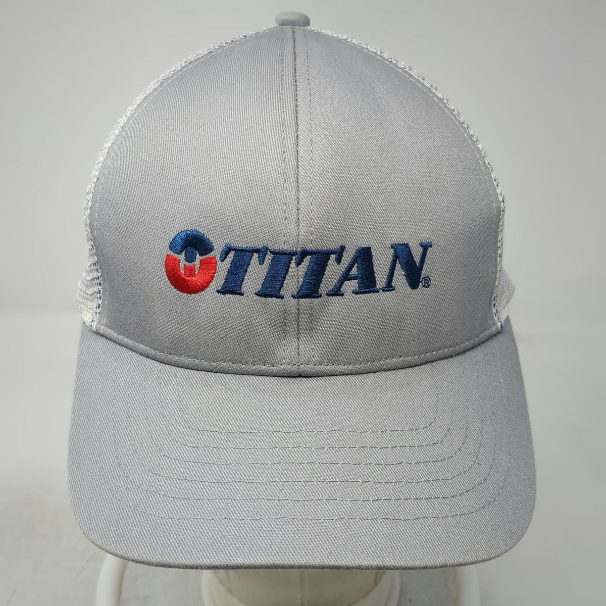 K-Products Trucker Hat Gray One Size Mesh Back Snapback TITAN Embroidered Hat