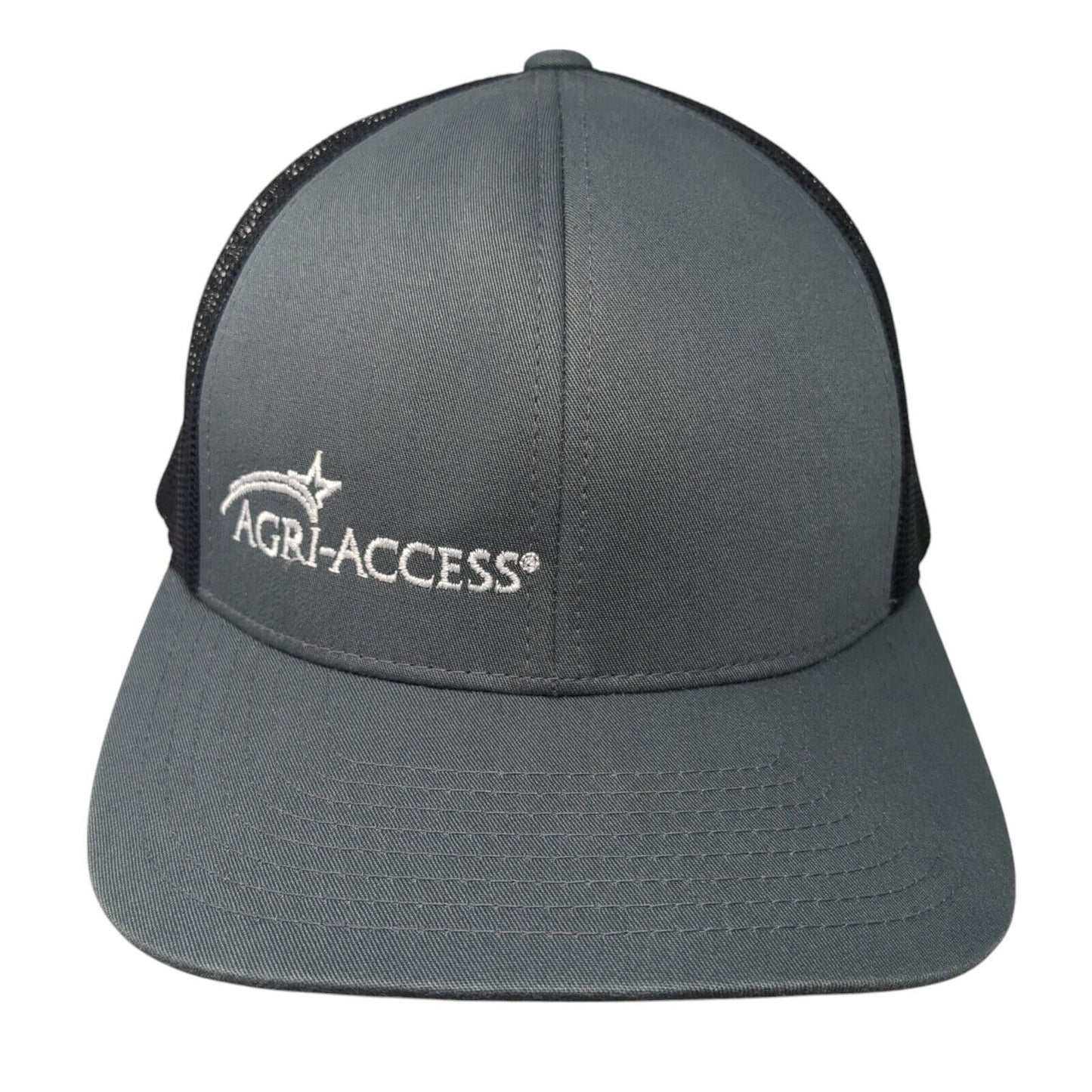 Agri-Access Snapback Trucker Hat Gray OS Adjustable Mesh Back Pacific Headwear