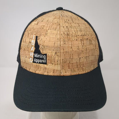 Idaho Mining Apparel Cork Trucker Hat Black One Size Adjustable Mesh Back Otto
