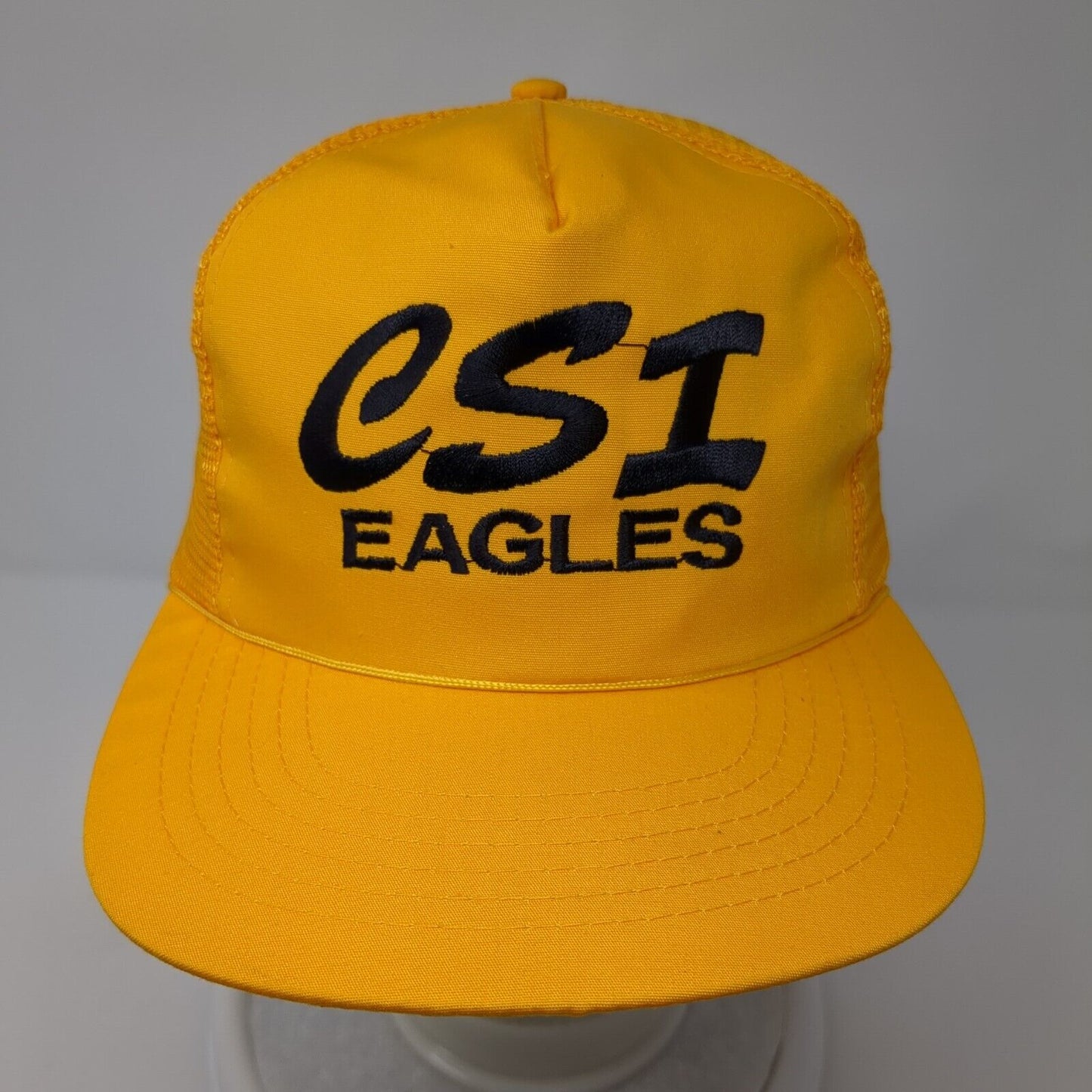 CSI Eagles Snapback Trucker Hat Yellow One Size Adjustable Mesh Back Rope
