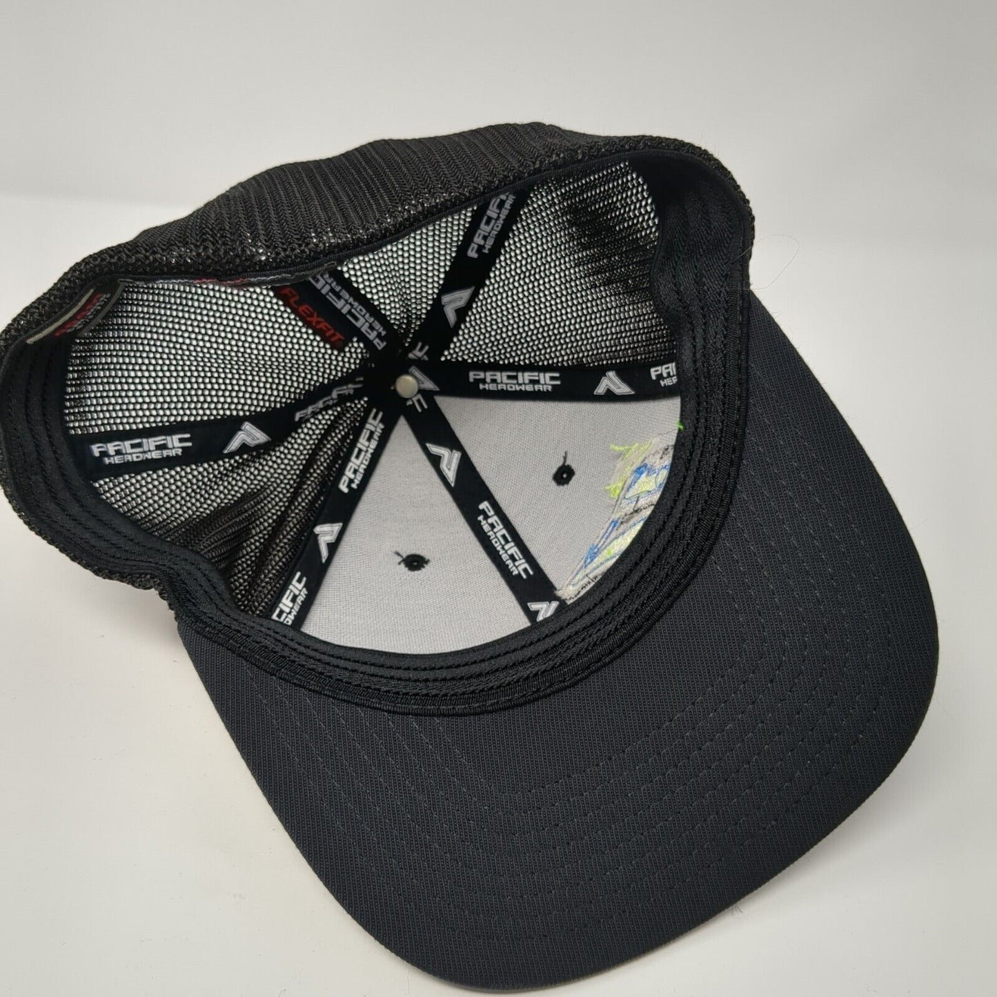 Zack Telford 17 Fitted Trucker Hat Black 6 7/8-7 3/8 Flexfit Embroidered Mesh