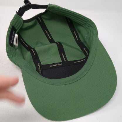 Cotopaxi 5 Panel Green Hat One Size Llama Logo Recycled Polyester Strapback