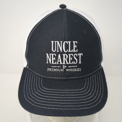 Uncle Nearest Premium Whiskey Trucker Hat Black One Size Adjustable Mesh Back