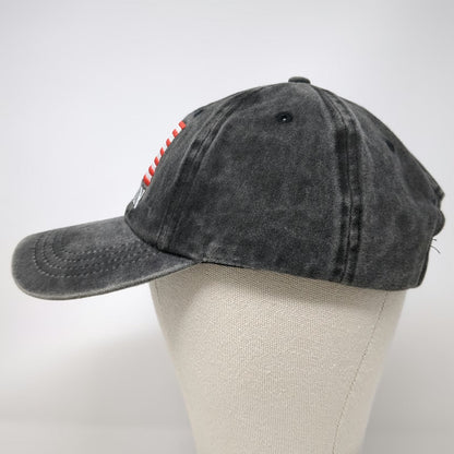 Gray One Size Baseball Cap Hat Veteran American Flag Embroidered Slideback