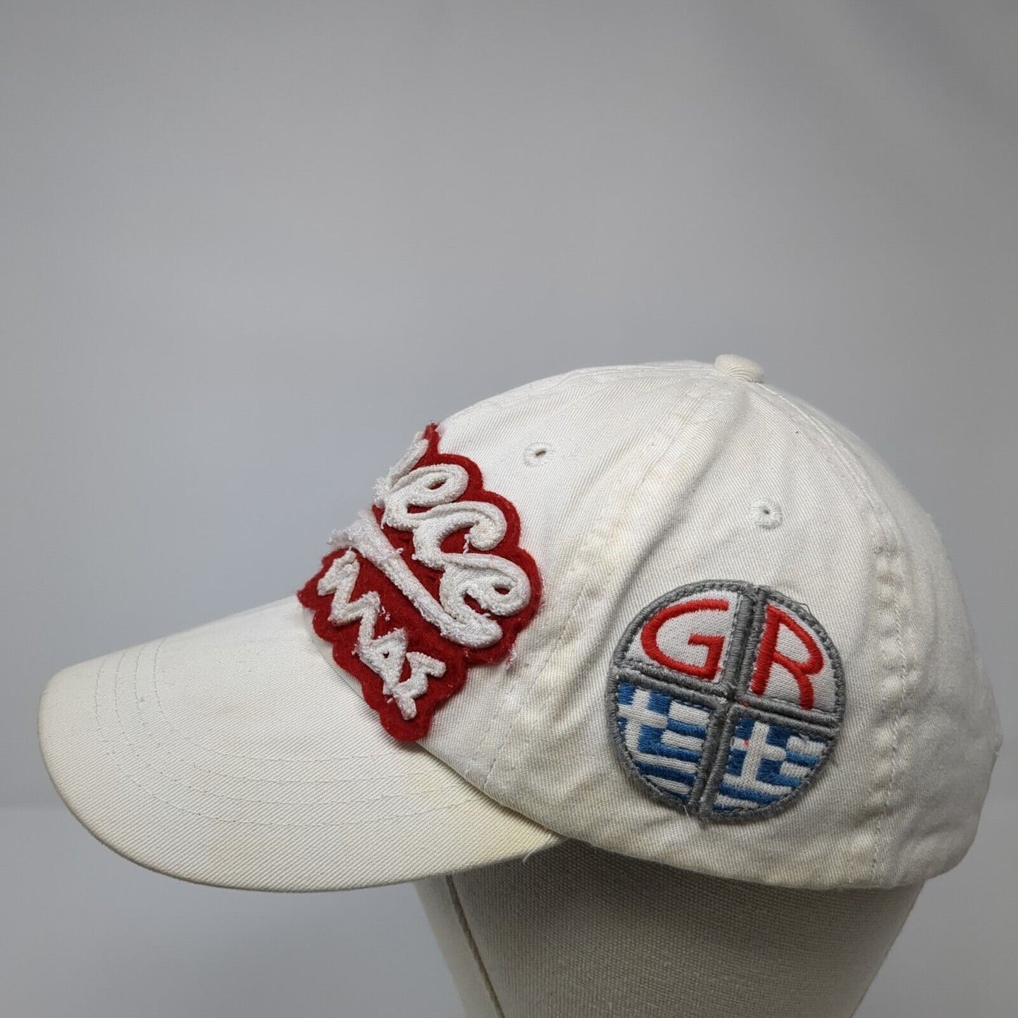 Greece Strapback Hat White One Size Adjustable Embroidered 6 Panel Karfil