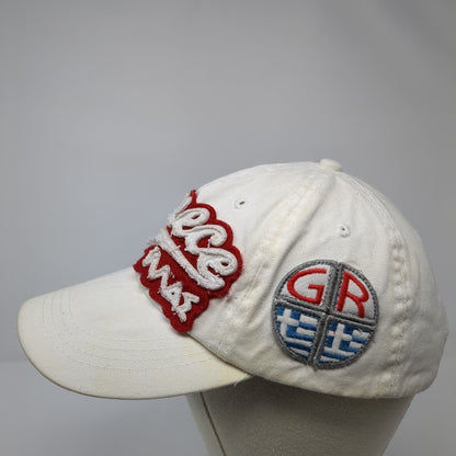 Greece Strapback Hat White One Size Adjustable Embroidered 6 Panel Karfil