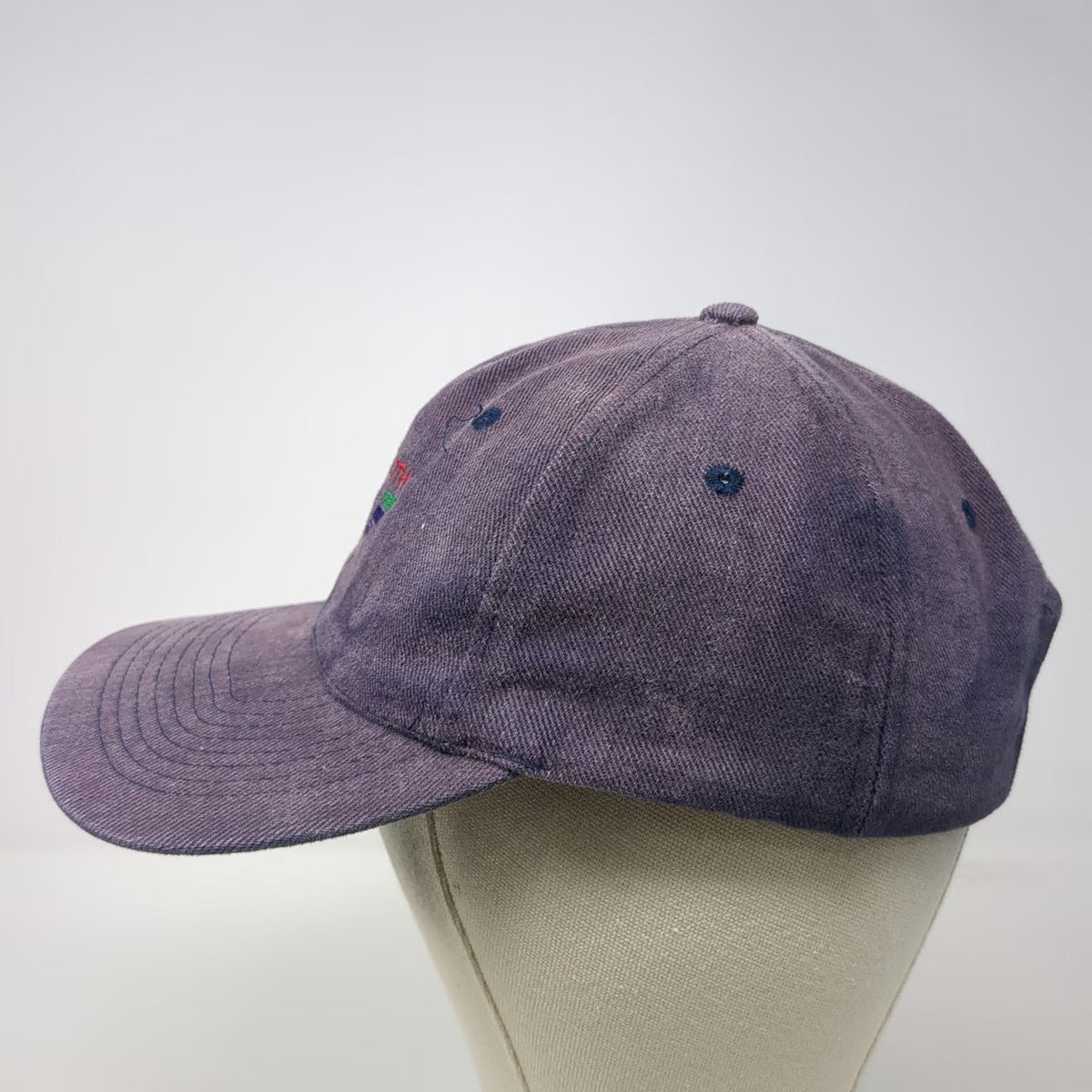 zkapz Baseball Cap Blue One Size Rehoboth Rainbow Leather Strap Slideback hat