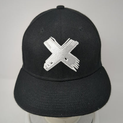X Snapback Hat Black One Size Adjustable Embroidered 6 Panel Quanhaigou